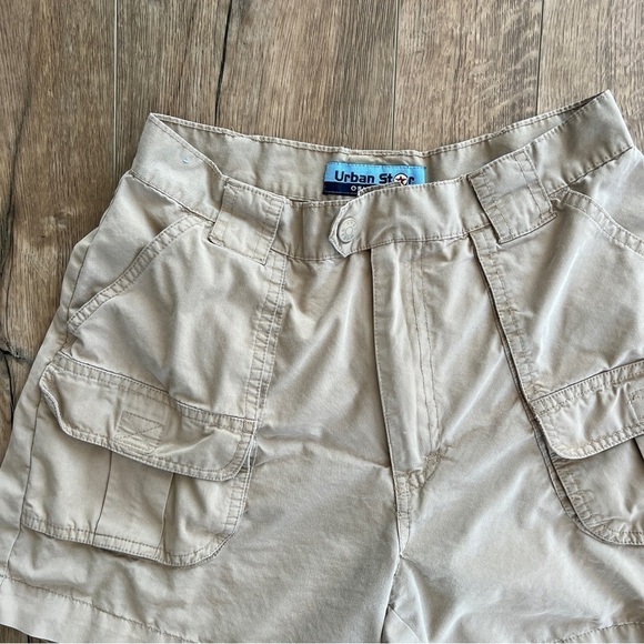 Vintage 80s 90s High Rise Khaki Cargo Shorts - Picture 3 of 7